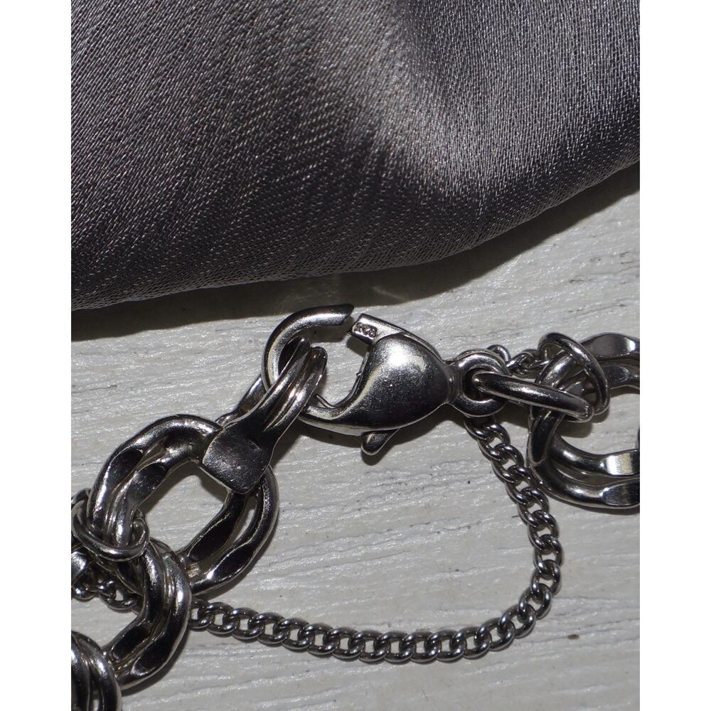 James Avery Sterling Silver Double Charm Bracelet 18.4G / 7.5in / 9mm - Picture 4 of 4